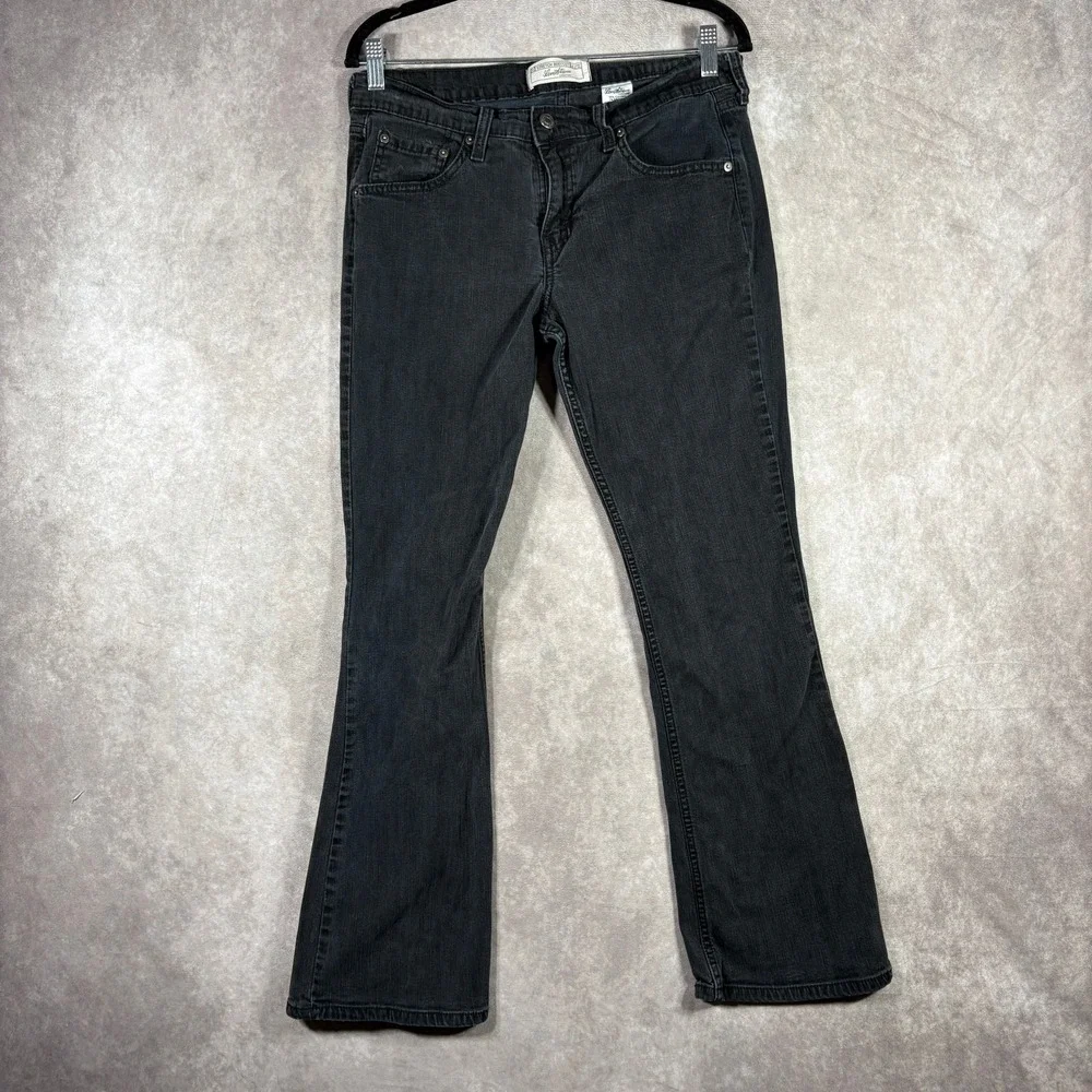 Levi Strauss Signature Jeans Womens Size 8 Black Denim Stretch Bootcut Mid Rise